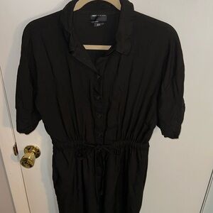 Black short sleeved tie jumpsuit size 8